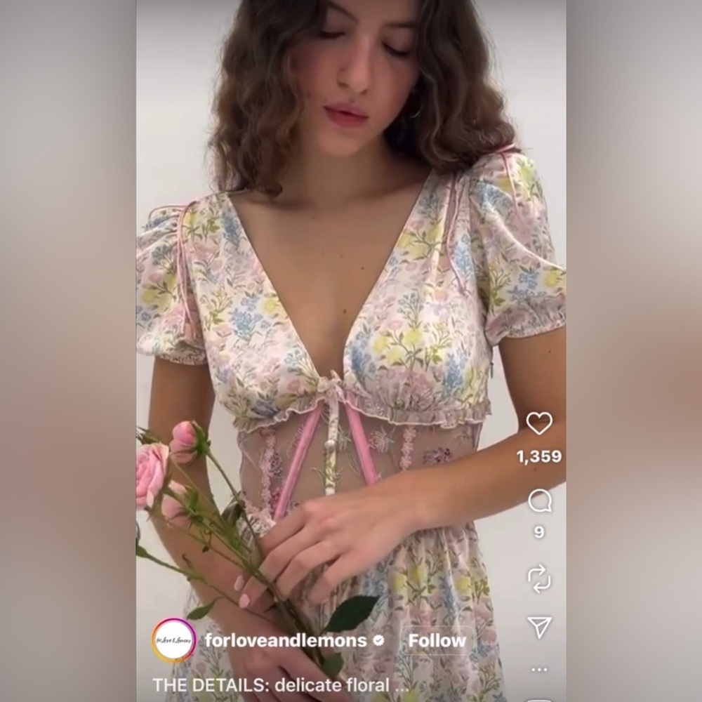 NWT For Love and Lemons Floral Dress Size: Small